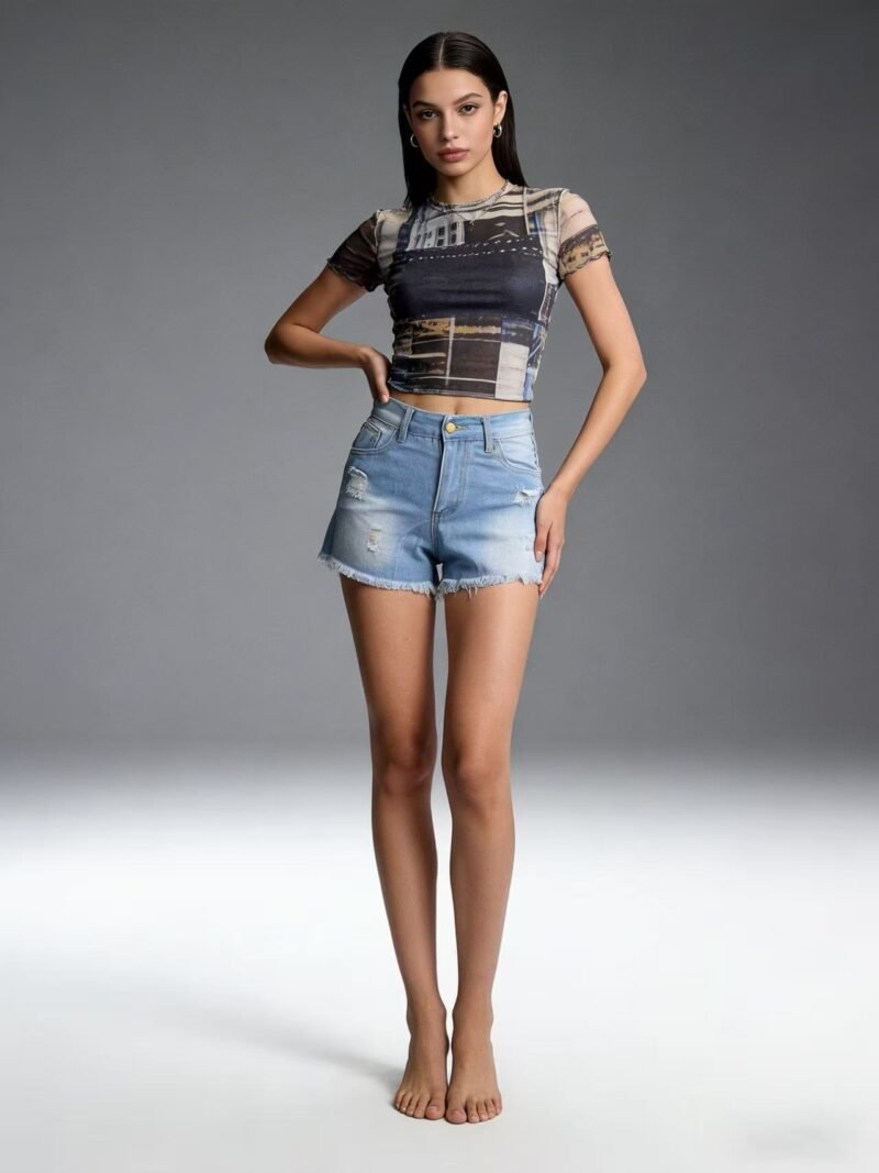 High Waist Denim Shorts
