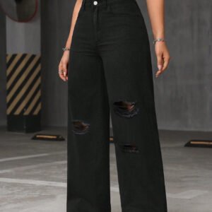 Ripped Wide Leg Jeans