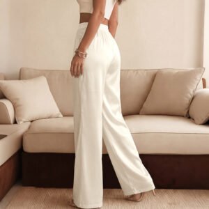 Lace Trim Wide Leg Pants