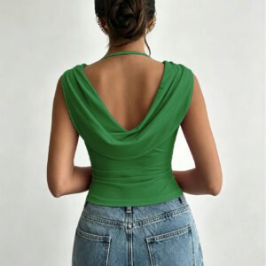 Ruched Cowl Neck Top