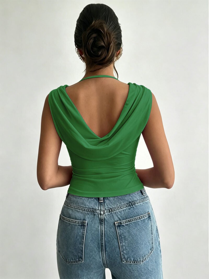 Ruched Cowl Neck Top