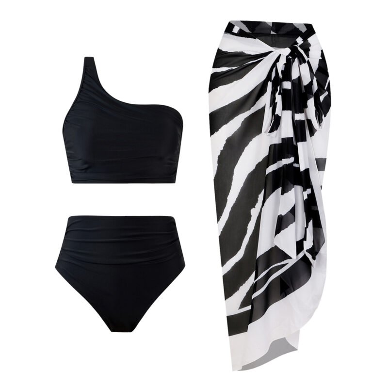 Asymmetric Ruched Bikini Set