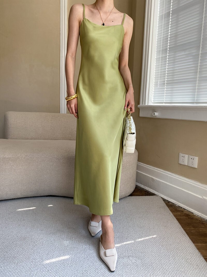Ribbon Detail Satin Cami Dress