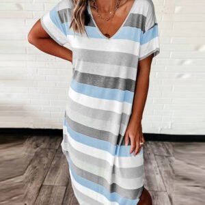 Striped Loose Midi Dress