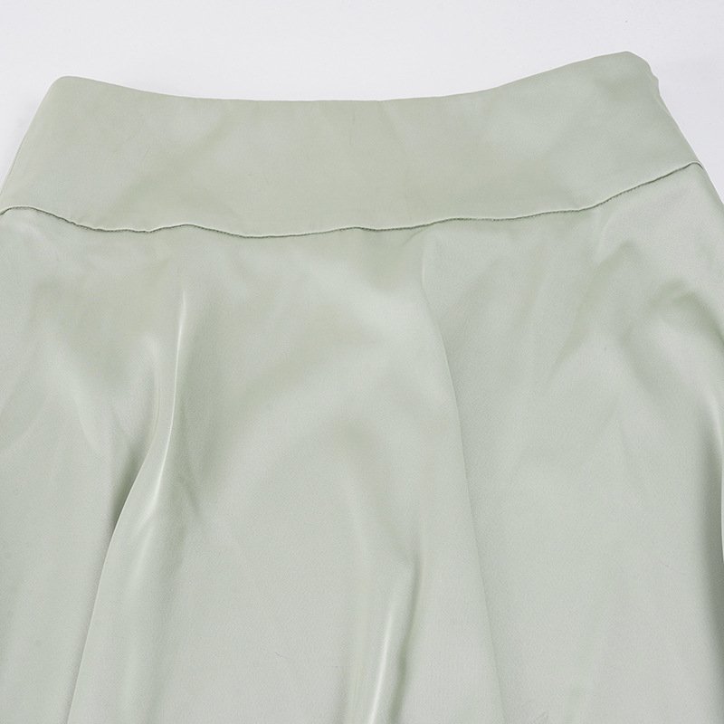 Glossy A-Line Maxi Skirt