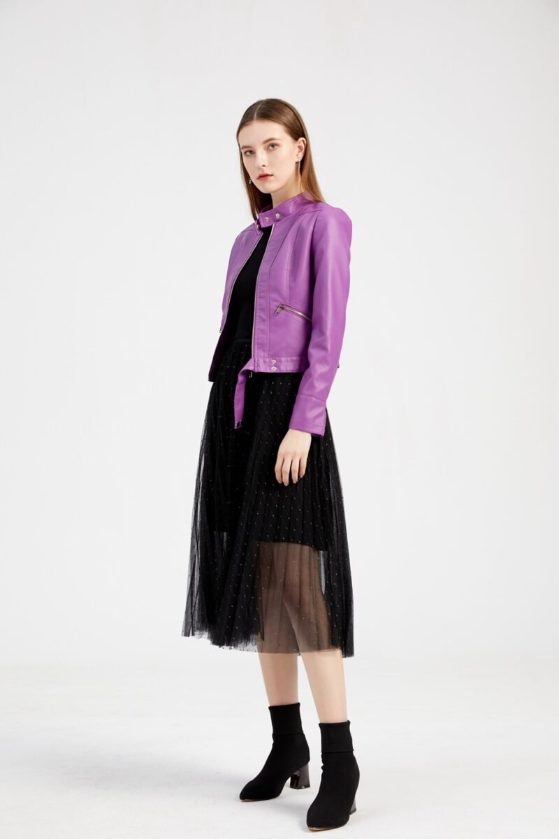 Faux Leather Zip Jacket