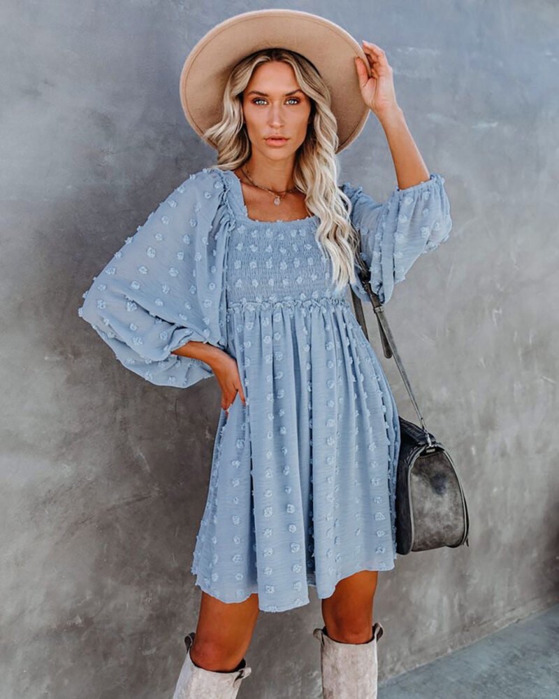 Smocked Ruffle A-Line Dress